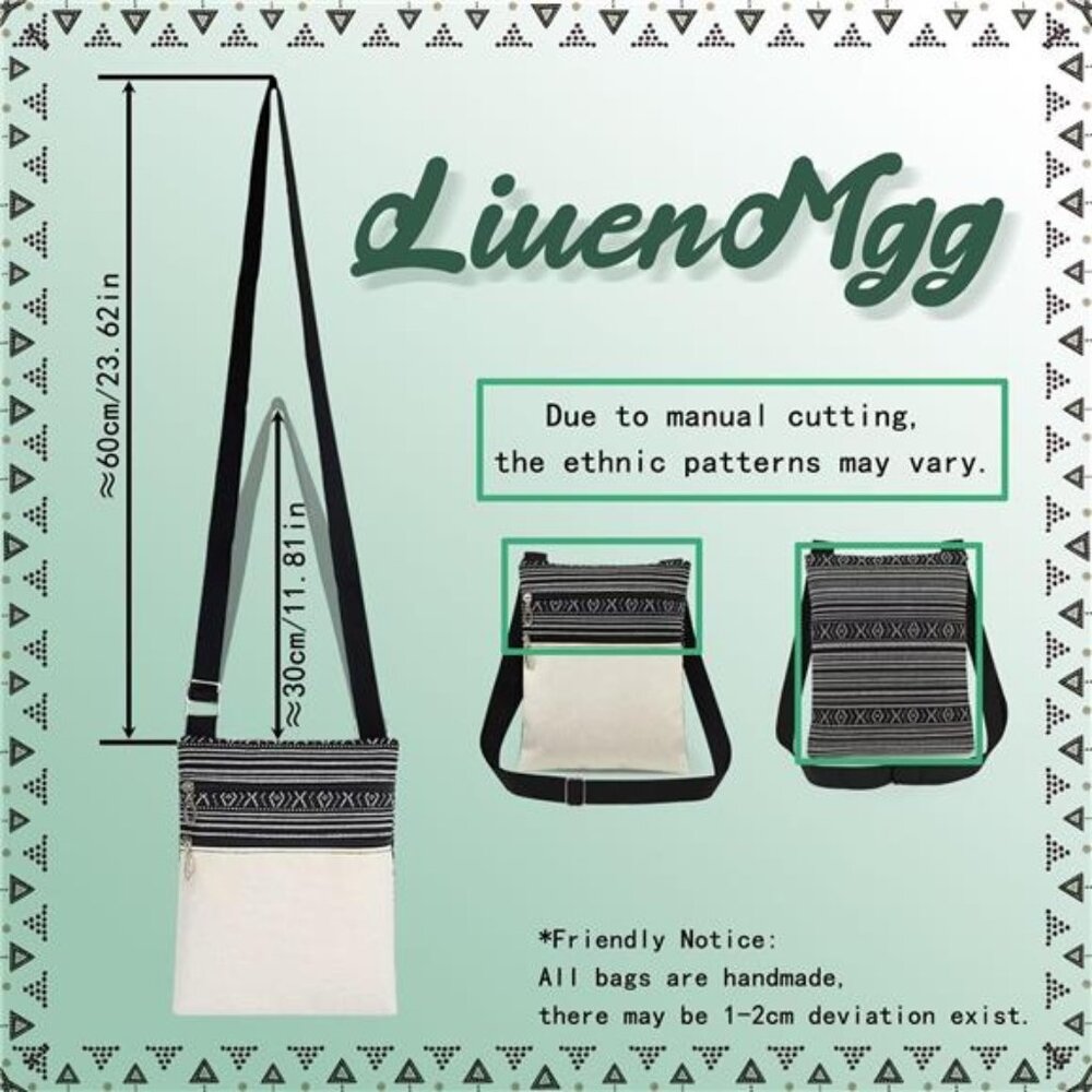 Messenger Bag Small Ethnic Pattern Printed Adjust… - image 6